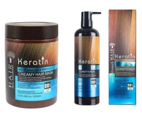 Pack of 2 Hair Keratin Shampoo Hair Mask Smooth Nutrition