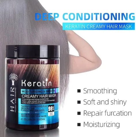 Pack of 2 Hair Keratin Shampoo Hair Mask Smooth Nutrition