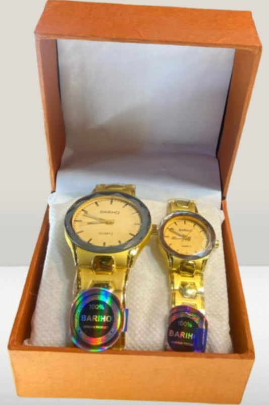 Elegant Couple Stainless Steel Watch Set – Timeless & Stylish